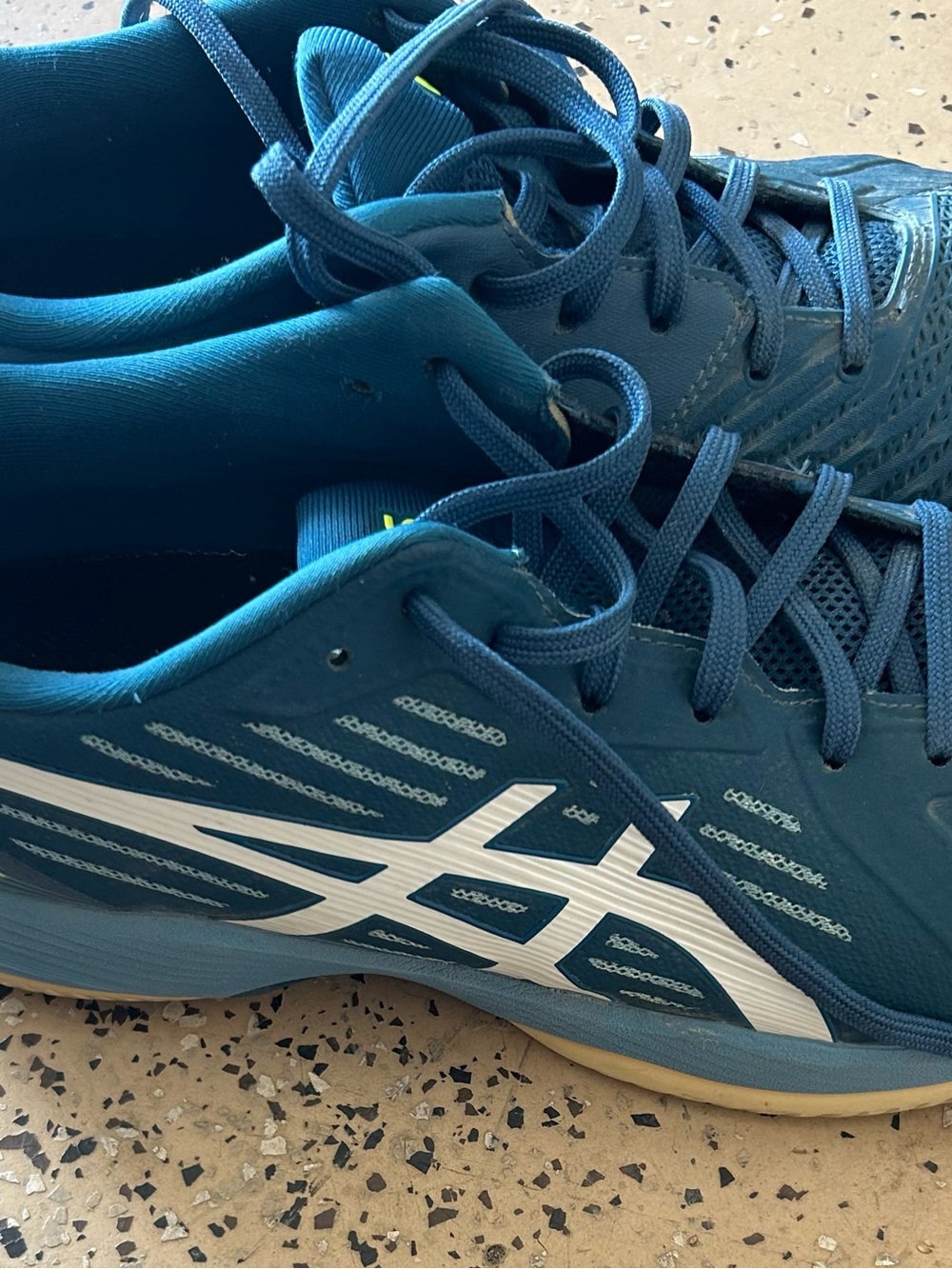 MEN   ASICS Blue Athletic Running Shoes with White Logo